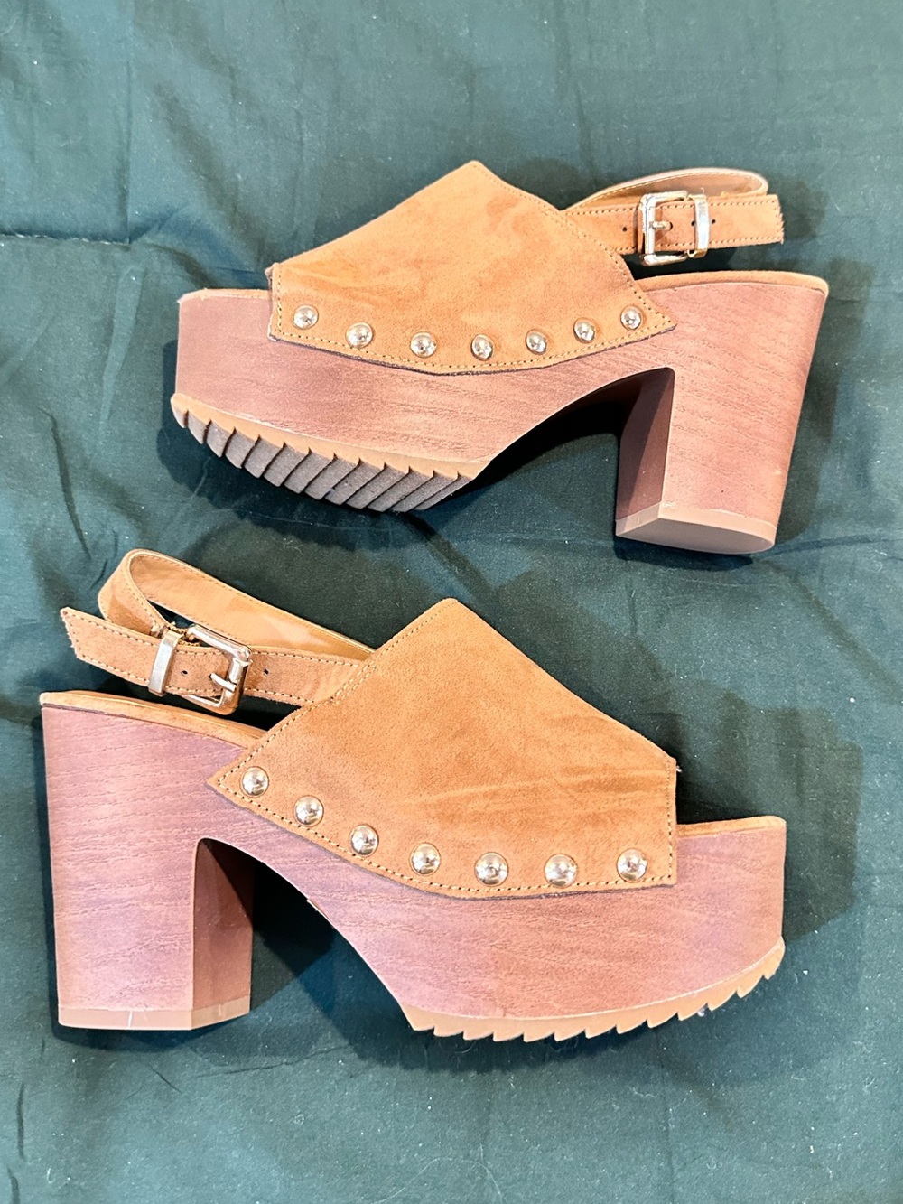 Wonderly Tan Suede Platform Slingback Sandals